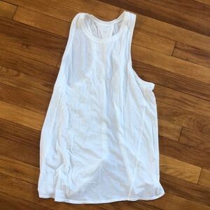 Lululemon excellent white open back flap top size 4 cotton EUC